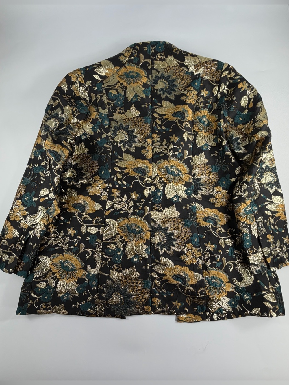 Soft Surroundings Metallic Floral Brocade Jacket Women’s Large Black Gold - Picture 2 of 7